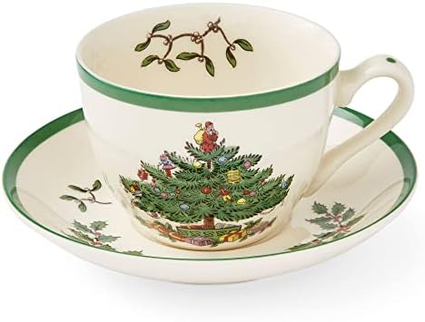 ספוד עץ חג המולד לערום ספלים / סט של 4 / חג קפה כוסות / 12-אונקיה קיבולת| שימוש עבור תה וחם קקאו / עשוי בסדר